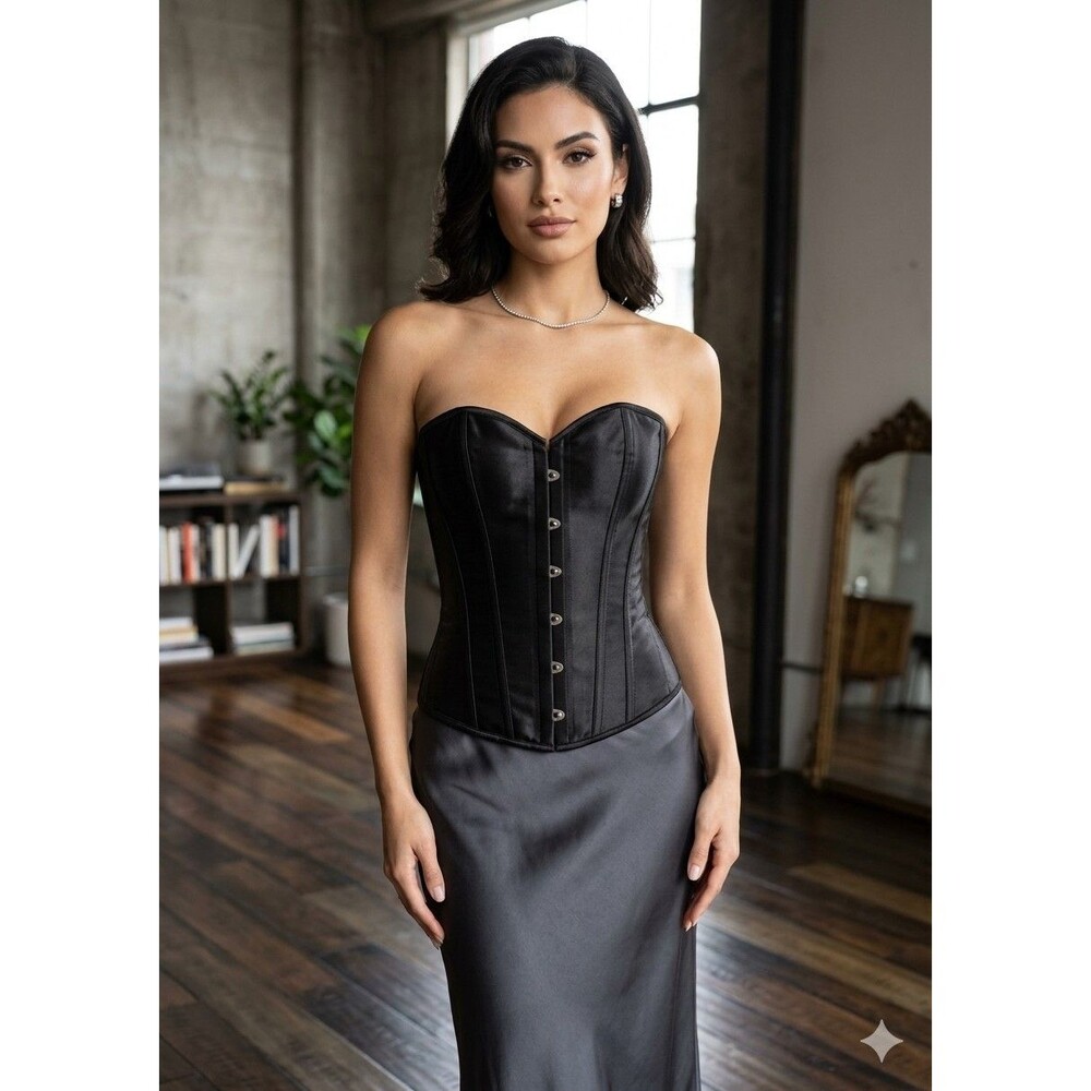 Chicastic Corset Womens  Black  XL With Hook Front Closure